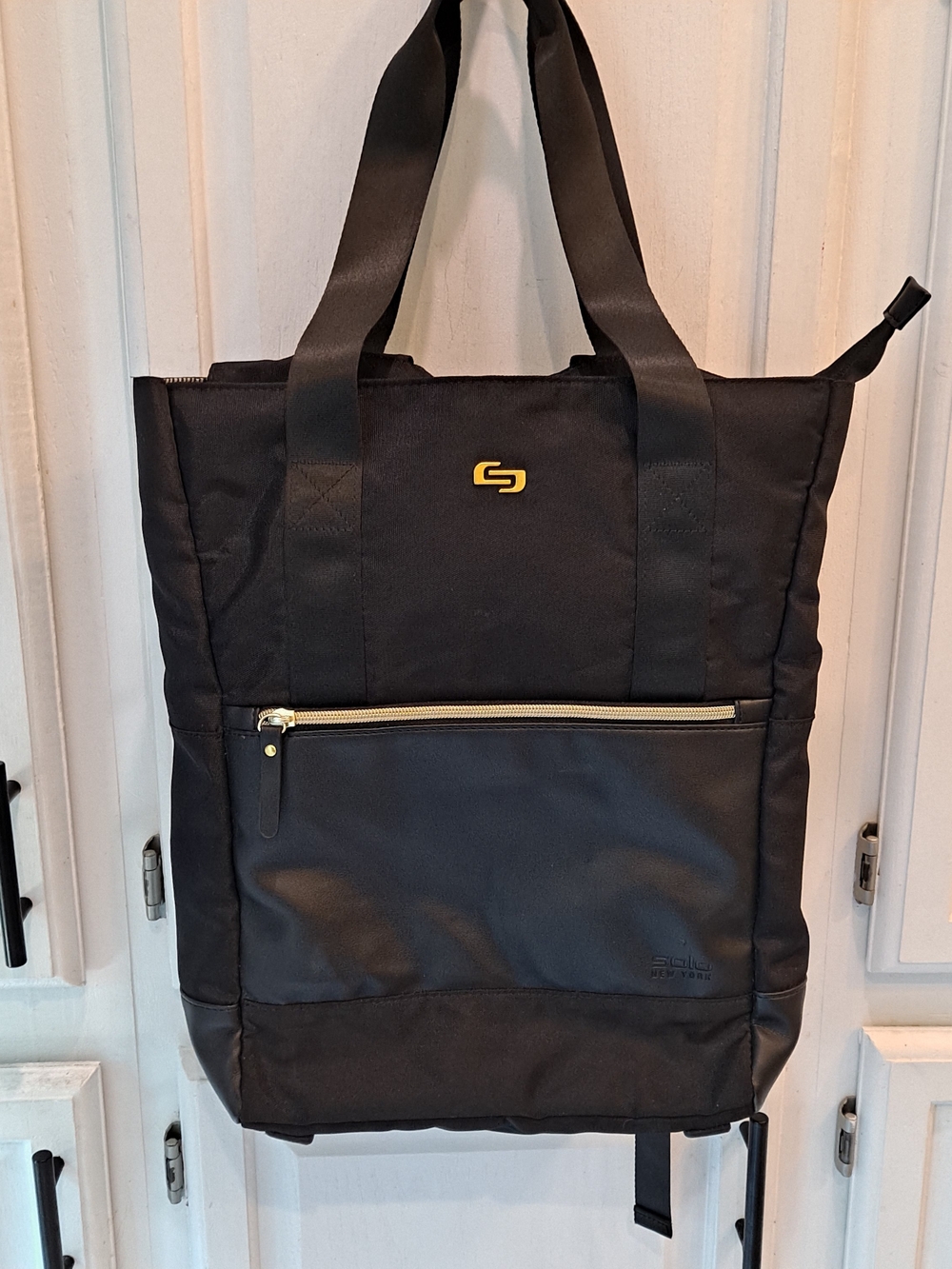 Solo NY Parker Hybrid Convertible Black Tote Backpack Laptop Bag Unisex